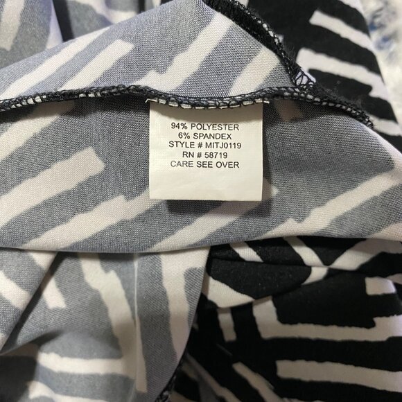 Notations Blazer Womens Medium Black White Office Open Front Monochrome Artsy - Picture 4 of 10